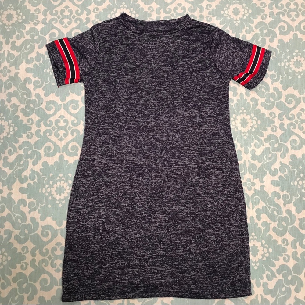 Poof! Girls Dress Marble Blue and White, Size M